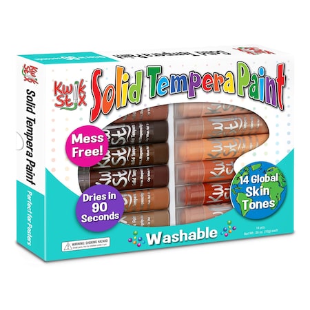 Kwik Stix Solid Tempera Paint Sticks, Global Skin Tone Set, 14 Colors TPG-672